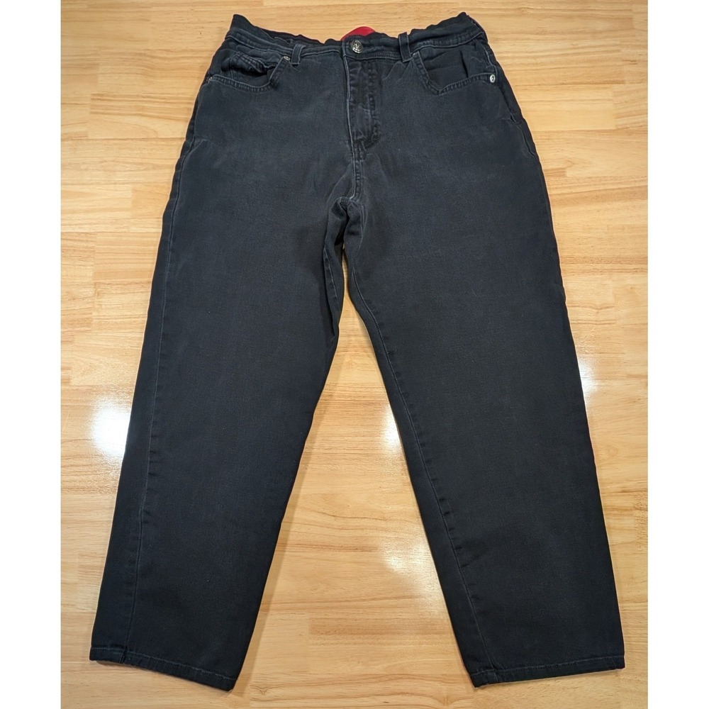Gloria Vanderbilt Amanda Classic Tapered Jeans Black Womens 14 Short Stretch